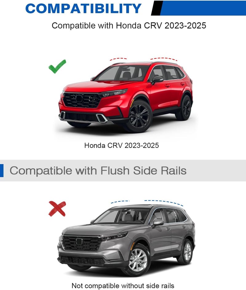 wonderdriver Roof Rack Cross Bars 220lbs Compatible with 2023 2024 2025 2026 Honda CRV CR-V & CRV Sport Hybrid, Heavy Duty Aluminum Crossbar Luggage Racks Roof Rails Rooftop Carrier Cargo Black - Image 2